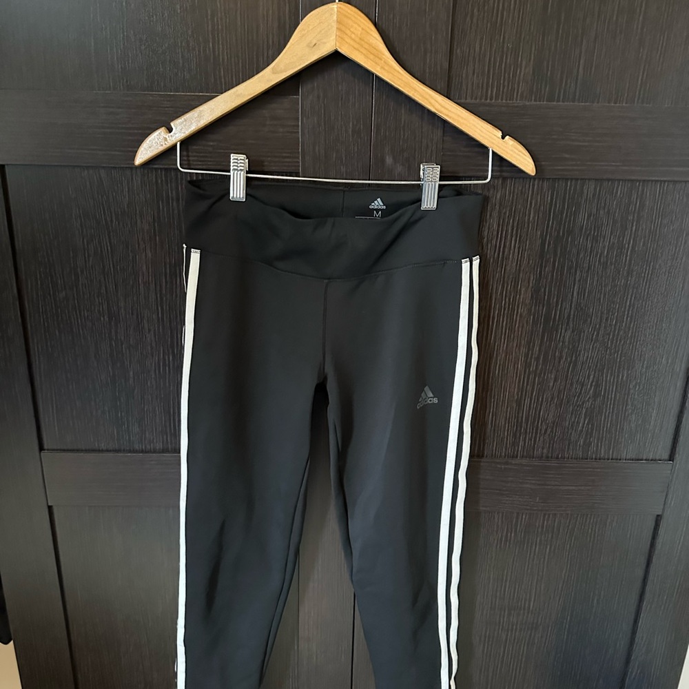 Adidas Black Leggings with White Accents
